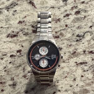 Kenneth Cole Silver and Black Men's Watch